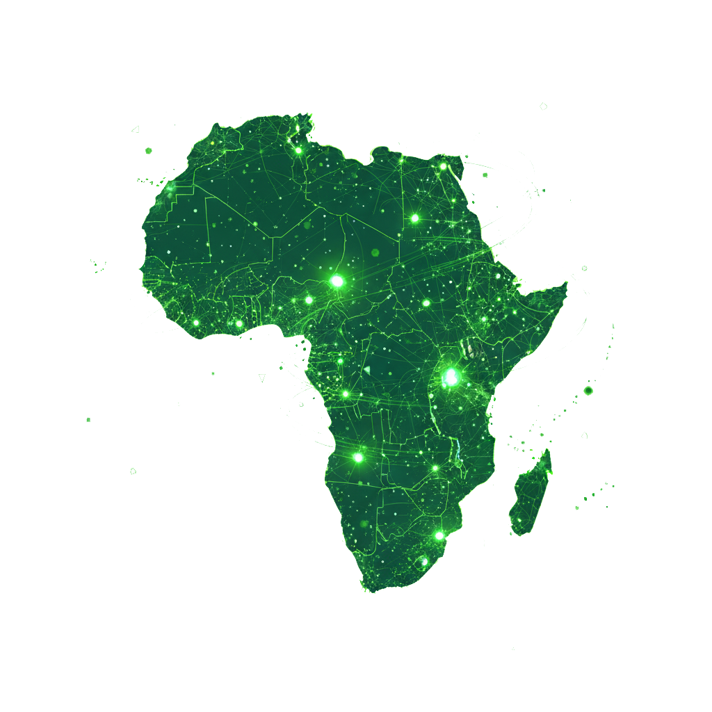 African continent map representing Opanin's market coverage